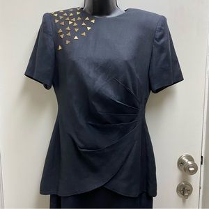 Bicci by Florine Wachter Black Dress with Gold Embelishment Size 8